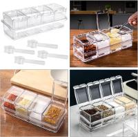 Caja de condimentos transparente de 4 piezas, juego de caja de condimentos de acrílico, receta de almacenamiento de condimentos - details 4