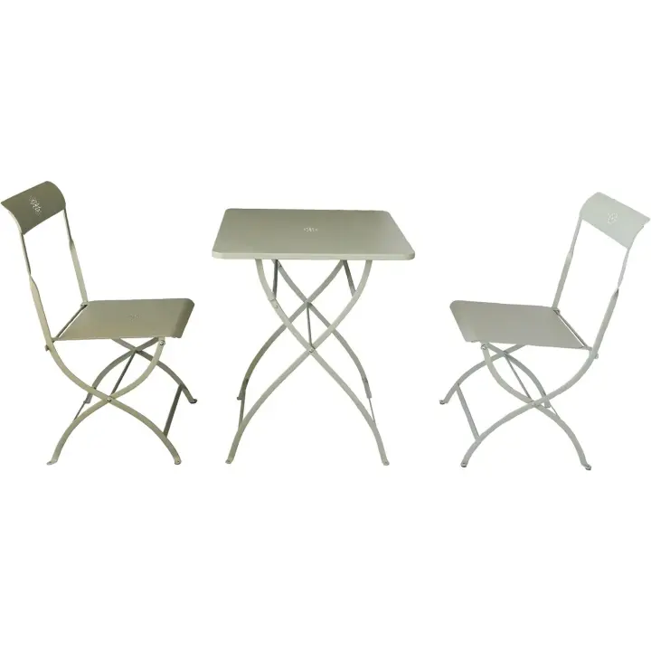 Cosgomarket Sillas y mesa de jardín plegable, Acero Inoxidable – Conjunto cómodo transpirable apto para interior y exterior - 1
