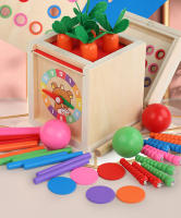 Juguete Montessori De Madera Kit De Juego Para Desarrollo Temprano En Edad De 3-6 Años Sorteo De Formas Y Caída De Bolas Caja De Permanencia De Objetos Con Monedas Y Zanahorias Para Niños Pequeños - details 18