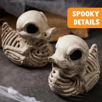 Modelo De Patrón De Halloween Calavera De Pato Miniatura Calavera De Pato Decorativa Simulada Estatua De Calavera De Pato Extraña - details 5