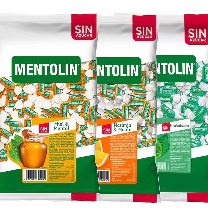 MENTOLIN PACK 3 Kg caramelos sin azúcar duros Miel Mentol & Naranja & Hierbabuena - 1