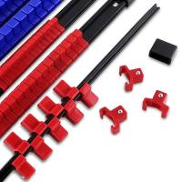 Organizador De Destornilladores 3 PCS Con Rail Negro Y Clips Rojo Azul Negro Soporte Pesado Para Herramientas De Jardín - details 5