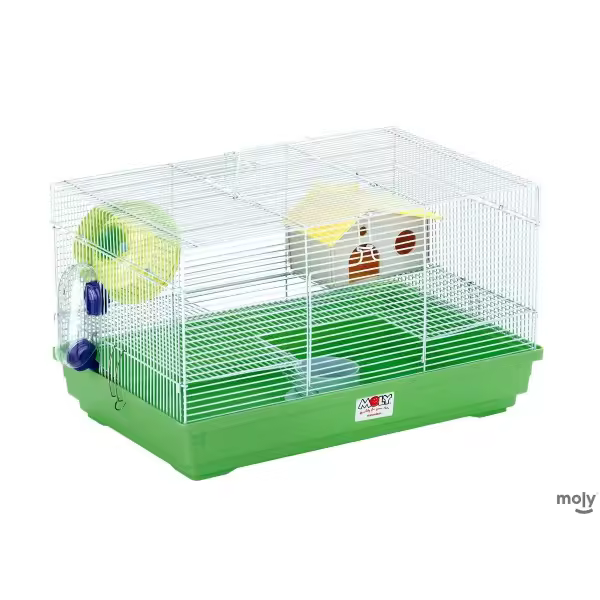 Jaula Hamster 2 Pisos con Casita y Ruleta de Juego MOLY - 1