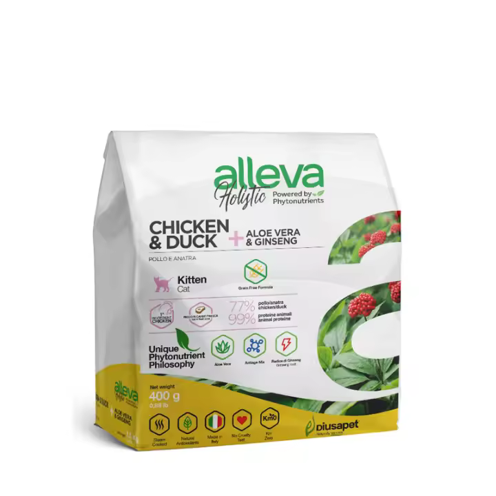 Alleva Holistic para Gatitos con Pollo & Pato + Aloe Vera + Gingsen - 1