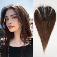 Extensiones De Cabello Humano 100% Remy Ash Gris Marrón 12 Pulgadas Recto Con Base De Encaje Para Mujeres Piezas De Cabello - details 6