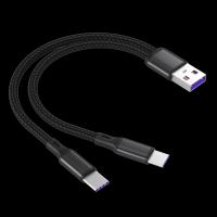 Cable De Datos 2 En 1 Tipo C Micro 1.2m Carga Rápida 5A Para Samsung Huawei Xiaomi Cable Splitter Y Cordón USB a Para Teléfonos Móviles - details 3