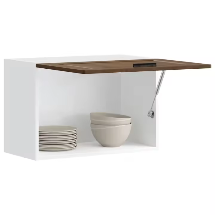 vidaXL Armario de pared cocina Porto madera ingeniería roble marrón en color Marrón roble/Negro/Gris hormigón y más | almacenamiento funcional diseño moderno para baño dormitorio sala - 1