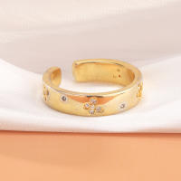 Encanto Anillo de lazo para mujer, estilo elegante, chapado en cobre de 14 quilates, con flor. - details 41