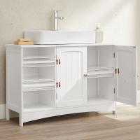 Mueble bajo Lavabo Extra Largo - Con 2 Puertas y Estantes Ajustables, Compartimentos Abiertos, Ideal para Baño, 90x30x60 cm - details 4