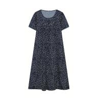 Vestido Corto Elegante Para Mujer Con Cuello Redondo Y Estampado Manga Corta Primavera Verano A-Line Midi Polyester - details 10