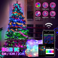 Luces De Hada LED RGB IC Con Control Remoto Y APP Inteligente IP65 Impermeables 5/10/20M Para Decoración Navideña Y Interior Exterior - details 0
