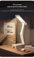 Lámpara De Escritorio Plegable Portátil Con Reloj Y Luz De Lectura LED Recargable a Través De USB Economía De Energía - details 3