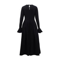 Vestido A-Line Elegante Para Mujer De Color Sólido Con Mangas Largas Y Cintura Ajustada Adecuado Para Primavera Y Otoño - details 3