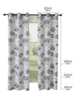 Cortinas De Protección Solar Y Aislamiento Térmico De Hoja Tejida Para Dormitorios Salones Balcones Material Poliéster 100% Estilo Pastoral - details 0