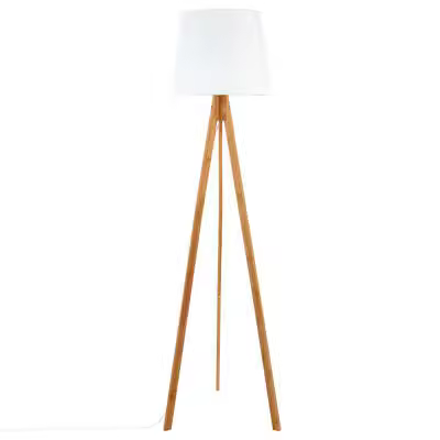 Factory Cuadros Lámpara de Pie Trípode de Bambú Florencia 160cm - Estilo Moderno - 1