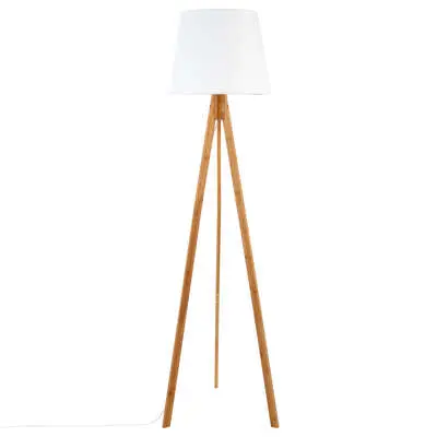 Factory Cuadros Lámpara de Pie Trípode de Bambú Florencia 160cm - Estilo Moderno - 1