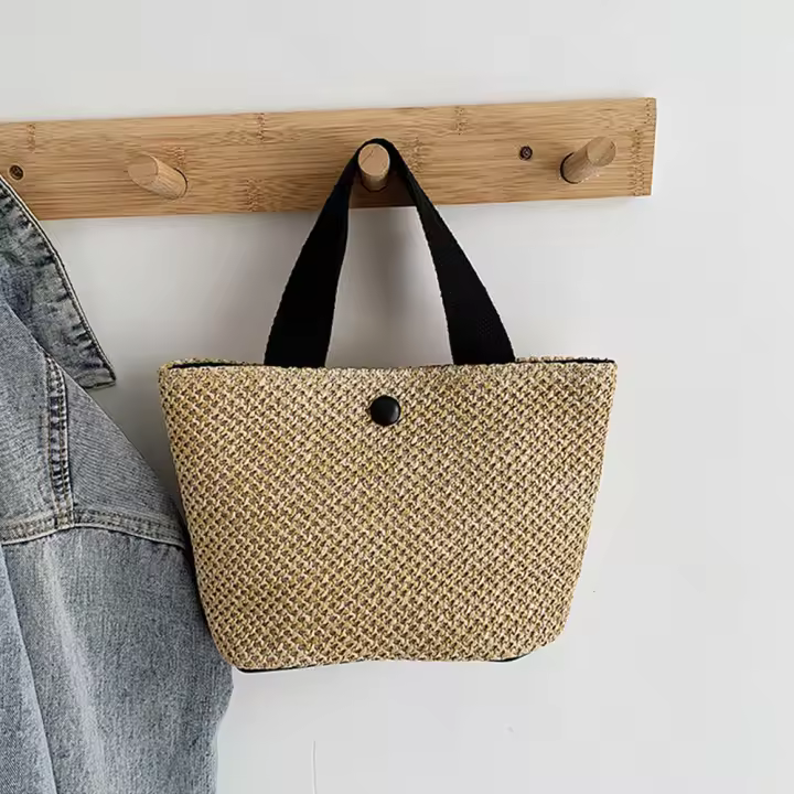 Bolsa de Playa de gran capacidad, estilo peinado de Paja, a la moda, 01 SSITO - 1