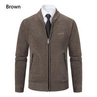 Chaqueta De Punto Para Hombre 2023 Cuello Erguido Gruesa Y Cálida Cardigan Suéter Casual Abierta Por Cremallera Manga Larga - details 31