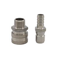 Conector Rápido De Cerveza 1/2"NPT Con Barb 304 Acero Inoxidable Kit De Conectores Para Moonshine Y HomeBrewing Accesorio De Barra Eco-amigable - details 4