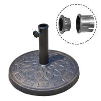 Outsunny Base para Sombrilla de Jardín Peso Neto 12 kg Soporte de Parasol Redondo de Resina para Postes de 38mm/48mm para Terraza Patio Exterior Ø44x34 cm Bronce - details 4