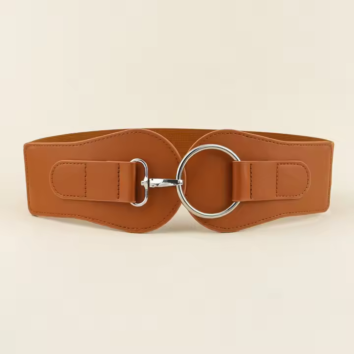 Cinturón De Mujer Estilo Otoño Con Vestido Adornado Y Cinturón Ancha Material PU Y Poliéster Moda Geométrico - 1