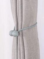 Amarras De Cortina Gris Con Hebilla Magnética Para Sala De Estar Y Dormitorio Fijación Sólida De 100% Poliéster - details 1