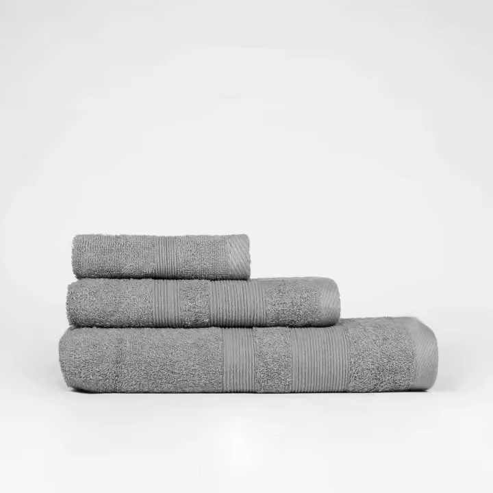 Juego de 3 Toallas Economic Gris LlarTextil - A Eligir el Tamaño de la Toalla Grande - 1