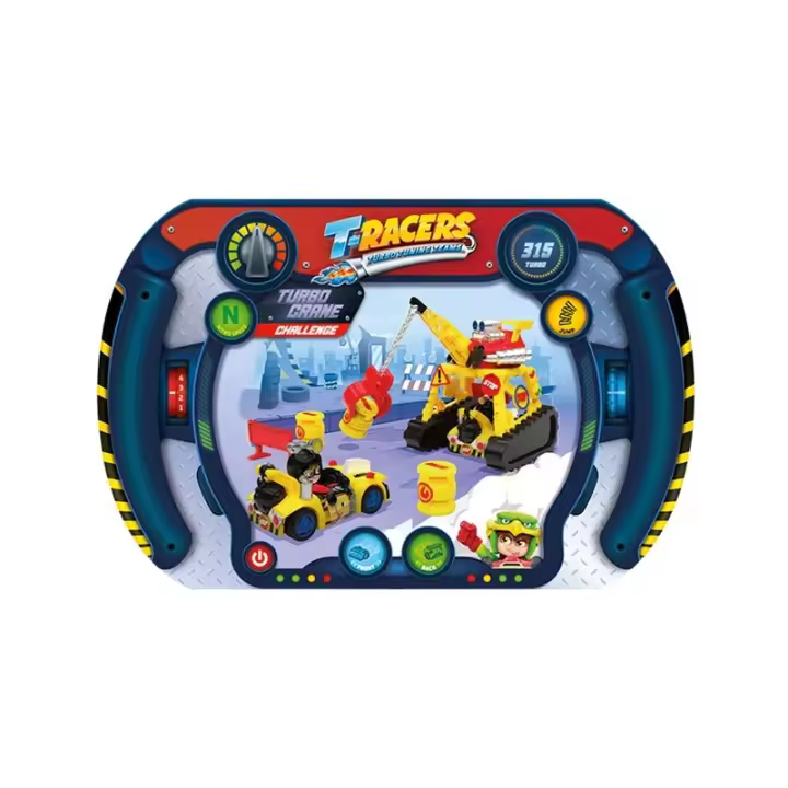 Magic Box T-Racers Turbo Crane - Pista de Coches de Juguete con Grúa y Vehículo Exclusivo - 1