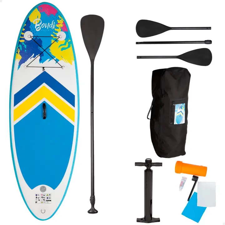 John Tabla de paddle surf hinchable Frozen, Marvel Avengers o Bondi, para principiantes de 8 a 14 años (máx. 60 kg), estable, resistente y maniobrable, incluye remo 2 en 1, hinchador, bolsa de transporte y kit de reparación, ideal para aguas tranquilas - 1