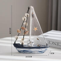 Barco De Concha Azul Y Blanca Decoración Mediterránea Hecho a Mano Regalo De Artesanía Vintage Estilo Náutico Suave Navegación - details 4