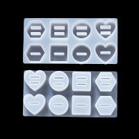 Molde De Silicona Para Anillo Con 8 Agujeros Soporte De Espejo Para Resina Epoxy Cristal Forma Redonda Y Hexagonal DIY Moldes De Joyería - details 1