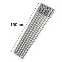 6PCS Brocas Magnéticas De Cabeza Cruzada Hexagonal De Acero 150mm Longitud 1 4in Shank 3.0mm 4.0mm 4.5mm 4.5mm 5.0mm 6.0mm Para Metalworking - details 1