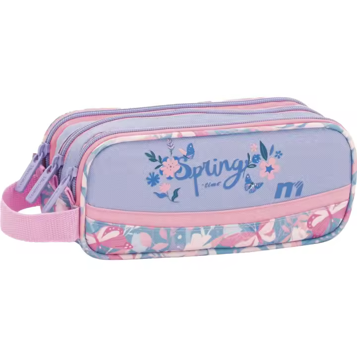 Portatodo Triple Cuerpo Cuadrado Tandem Flowfly Marca Sportandem - Color Rosa - 1L Volumen - Medidas 22,5x9,5x8 cm - 1