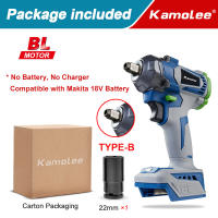 Llave De Impacto Eléctrica Sin Escobillas Kamolee 1200N.M 1/2 1/4 Pulgadas Compatible Con Batería Makita 18V Para Equipo De Renovación - details 14