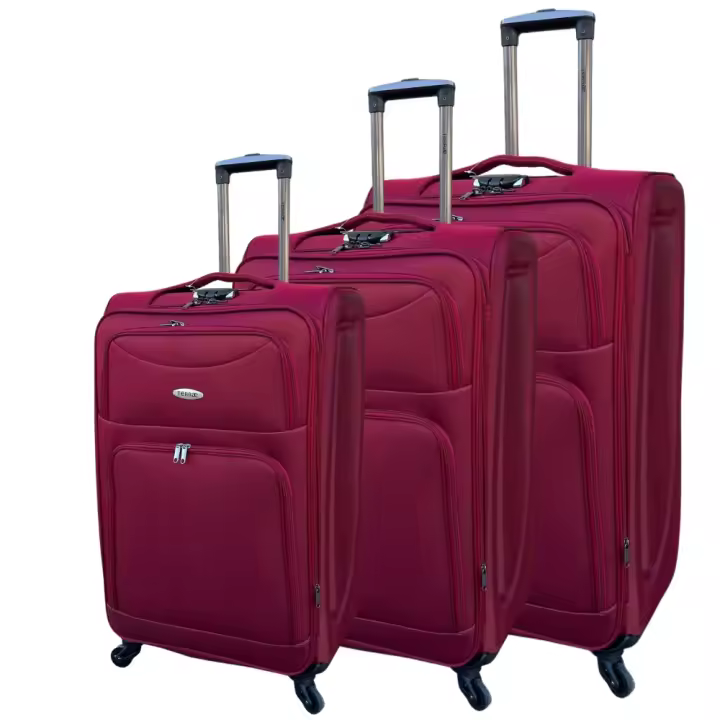 Juego de 3 Maletas de Tela Terrae Burgundy 55,67,77cm - 1