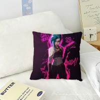 Funda De Cojín Anime Arcane Jinx Suave Para Decoración De Sofa Y Hogar Protección De Almohada Tamaño 45x45cm 50x50cm - details 2