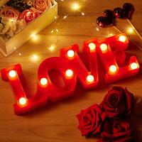 Luz De Noche LED En Forma De Corazón Y Amor 1PC Decoración Romántica Batería Incluida Para Bodas Propuestas Cumpleaños Fiestas Accesorios Fotografía - details 2