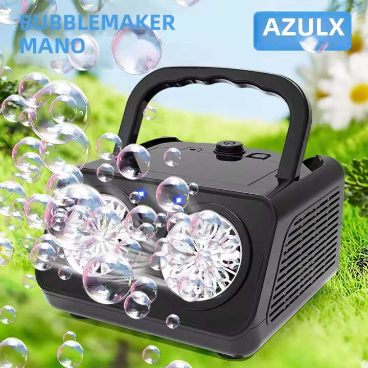Máquina De Burbujas Eléctrica Portátil De Doble Agujero Con 26 Agujeros Sin Batería Ni Agua Para Burbujas Juguete Para Fiestas Al Aire Libre Para Niños De 3-6 Años - 1