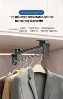 1pc Rodillo De Ropa Retráctil Estilo Cajón Almacenamiento Plegable Ajustable De Metal Ahorro De Espacio Para Armario - details 3