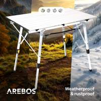 AREBOS Mesa de camping 90 x 51,5 cm mesa rodante aluminio mesa plegable exterior - details 19