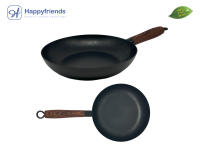 HAPPY FRIENDS Sartén de Hierro Antiadherente para inducción Ø20/22/24/26/28/30 CM. Libre de PFOA. Mango silicona Estilo Madera - details 1