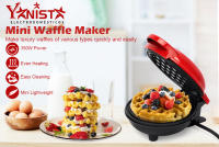 Mini Gofrera 350W, Gofrera Individual para Racion, Pequeña Waffle Maker, Maquina Plancha para hacer Gofres, Antiadherente, Mango con Toque frio, Pequeño Electrodomestico Automatico para Cocina, Celebracion Fiesta Familiar, Pasteleria, Cafeteria, Bar, Roja - details 0