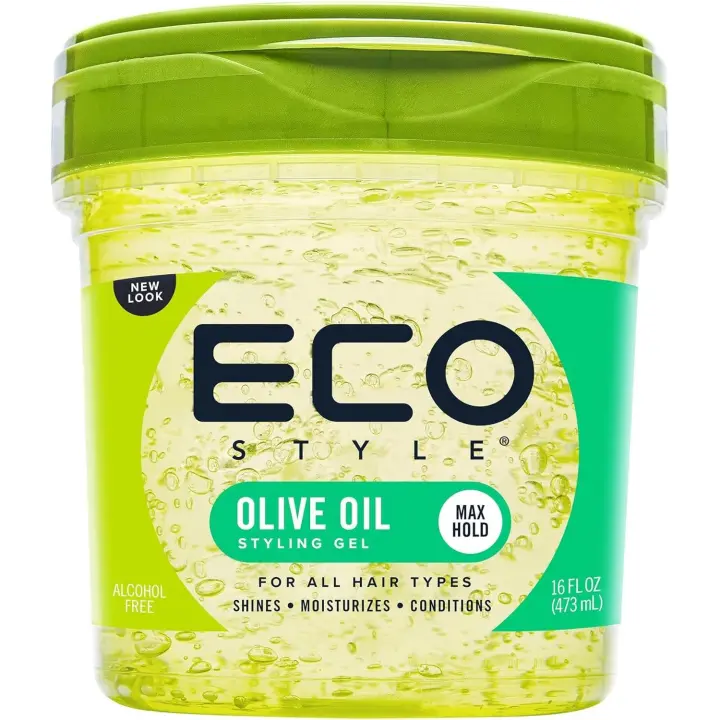 Gel ECO STYLER 236ml / 473ml / 946ml de peinado moldeador profesional de máxima fijación con aceite de oliva Eco Style fijación durante todo el día, sin alcohol, sin parabenos, sin sulfatos, sin descamación, anti picazón - 1