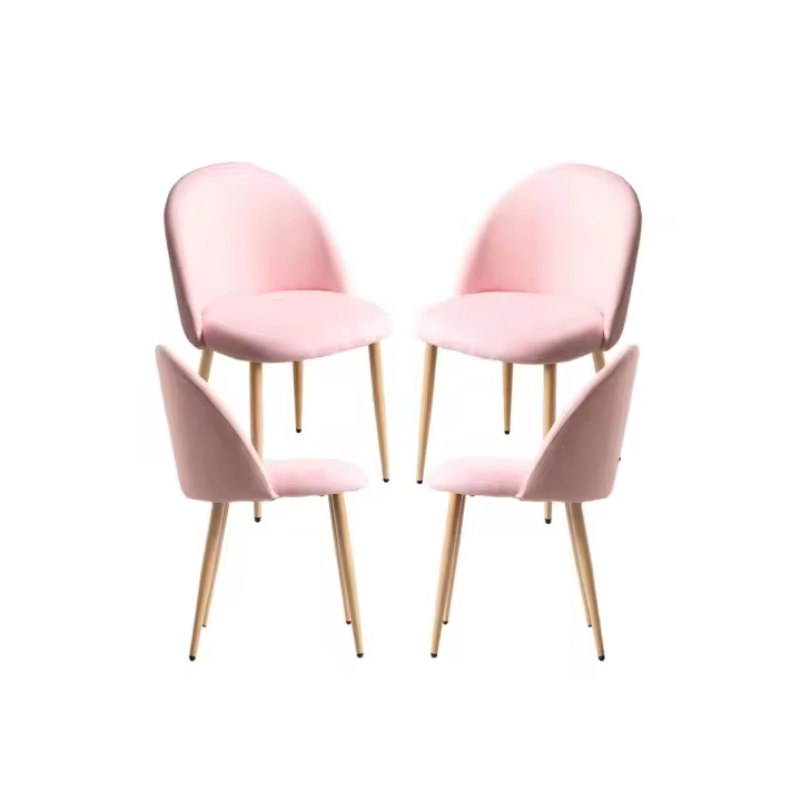 Pack 4 Sillas Vint Tela - Rosa claro - 1
