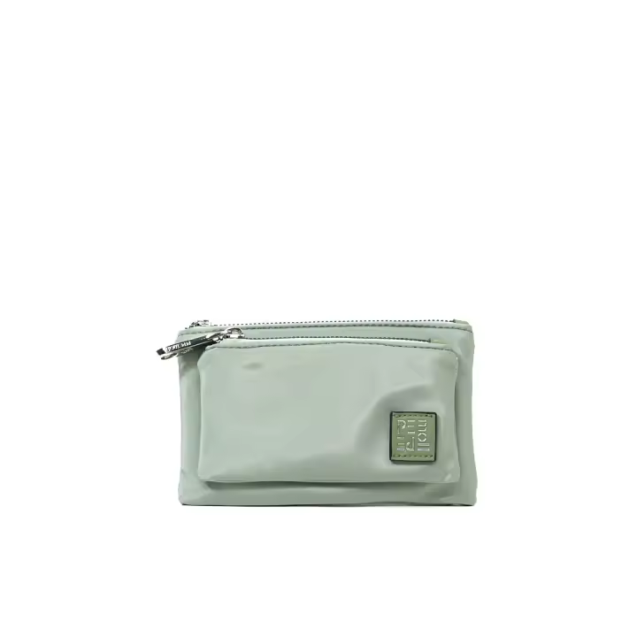 Pepe Moll - Monedero 241345 Verde Satinado Doble Cremallera - 1