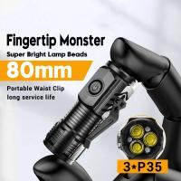 Linterna Portátil Super Brillante Con 3 LED Y Clip Para Pluma Y Imán En La Cabeza Batería Integrada Carga USB Para Emergencias Y Uso Al Aire Libre - details 0