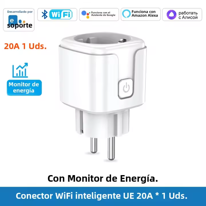 Interruptor Inteligente Ewelink WiFi EU Plug 16A/20A Con Monitoreo De Energía Y Función De Temporización Control Vocal Para Alexa Google Home Alice - 1