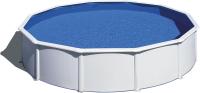 Gre KIT550ECO Fidji - Piscina Elevada Redonda, Aspecto Acero Blanco, 550 x 120 cm - details 4