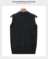 Suéter De Casual Para Hombre Chaqueta Sin Mangas Gruesa Para Otoño E Invierno Cardigan Con Estampado Rayado Cuello En V - details 12