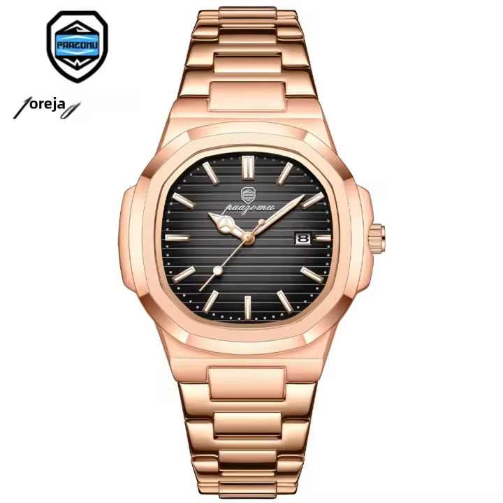 Reloj De Pulsera Para Hombre PAAZOMU Lujo Resistente Al Agua Luminoso Cronógrafo Acero Inoxidable Reloj De Cuarzo Para Hombres - 1